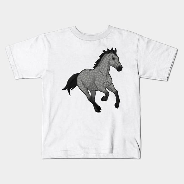 Dapple grey horse Kids T-Shirt by Shyflyer